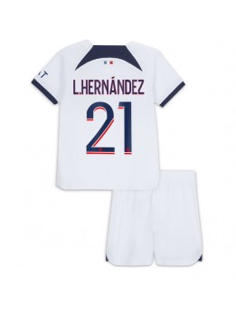 Paris Saint-Germain Lucas Hernandez #21 Replika Borta Kläder Barn 2023-24 Kortärmad (+ byxor)
